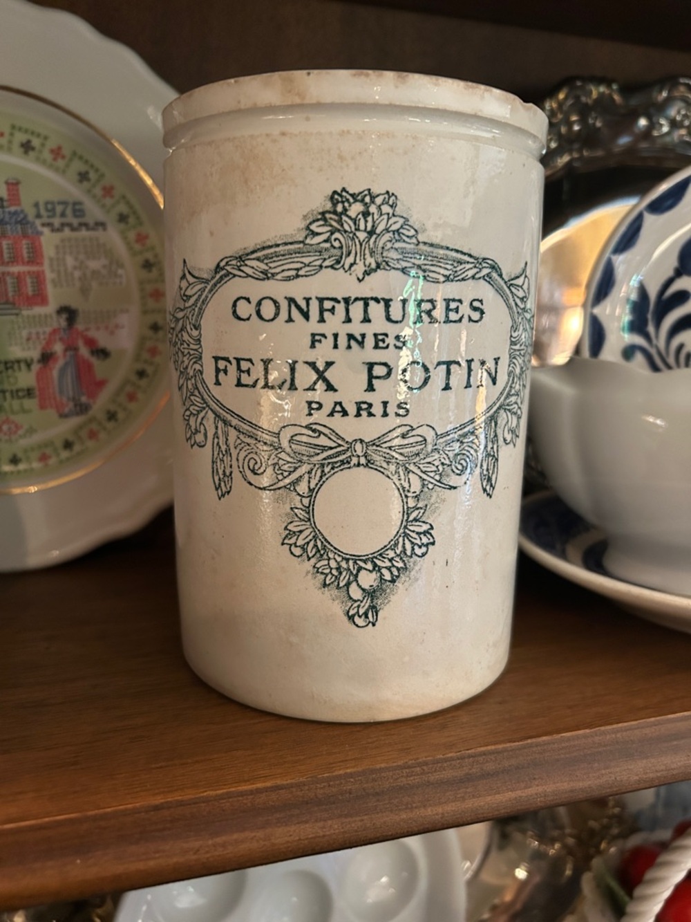 Antique Felix Potin Paris Confitures Large Crock - PRICE IS FIRM - Picture 2 of 8